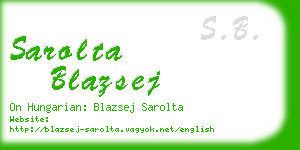 sarolta blazsej business card